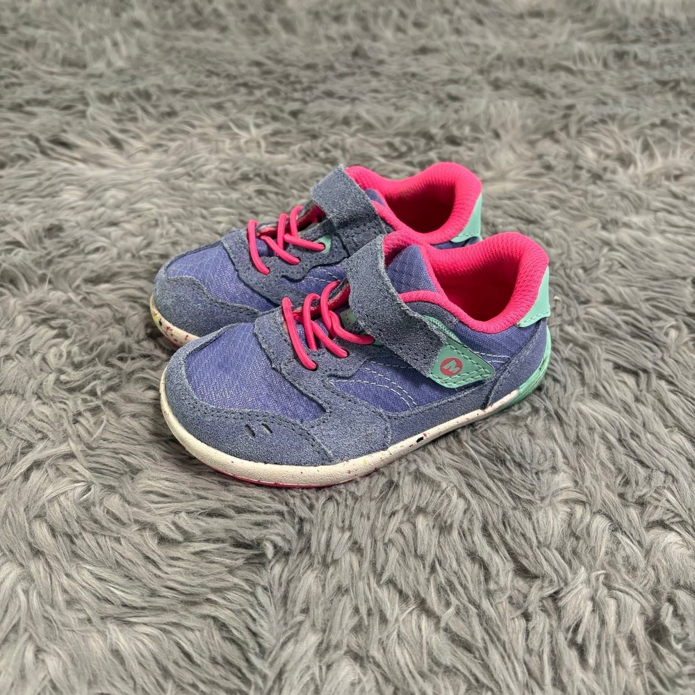Merrell Bare Steps Sneaker Shoes Toddler 5.5c Purple Pink Hiking Play Outside